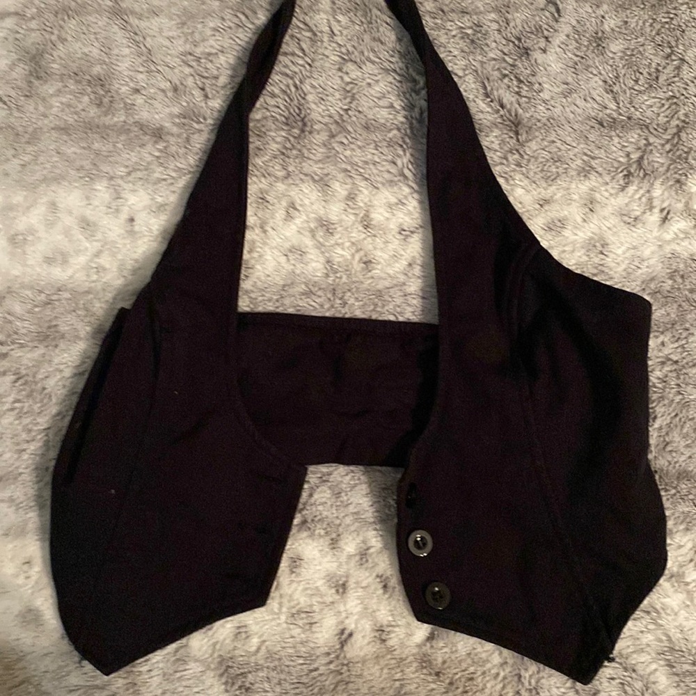 halter top black three bottons shein y2k emo